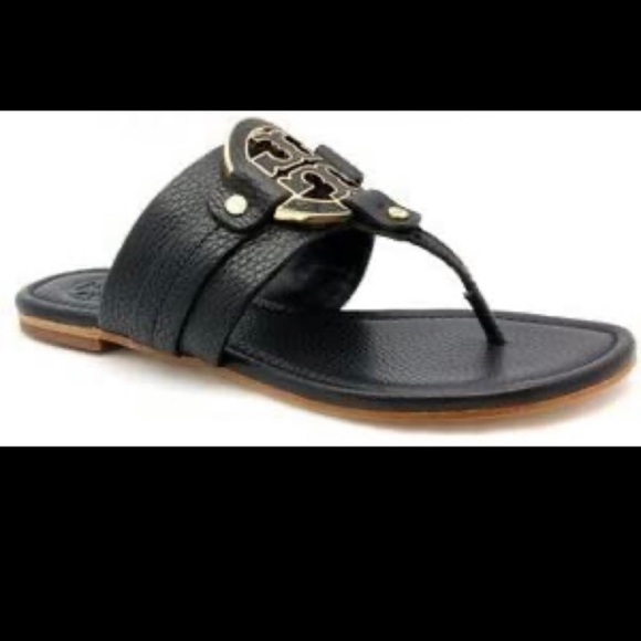 Tory Burch Black Leather Amanda Sandals - Picture 2 of 3